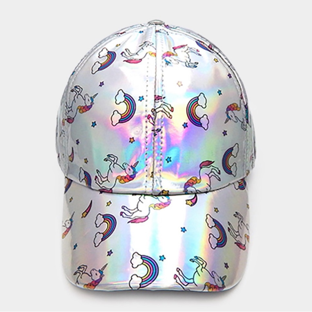 Holographic Unicorn and Rainbow Cap
